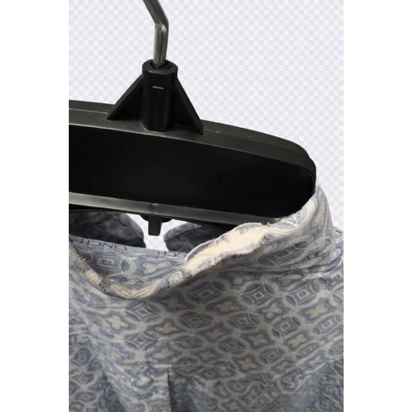 Men's CINCH Blue & White Geometric Patterned Casual Button Down Shirt M - Picture 6 of 6